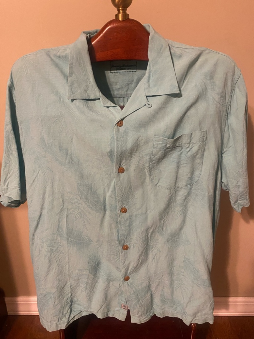 Tommy Bahama Pale Blue Short-Sleeve Camp Shirt
